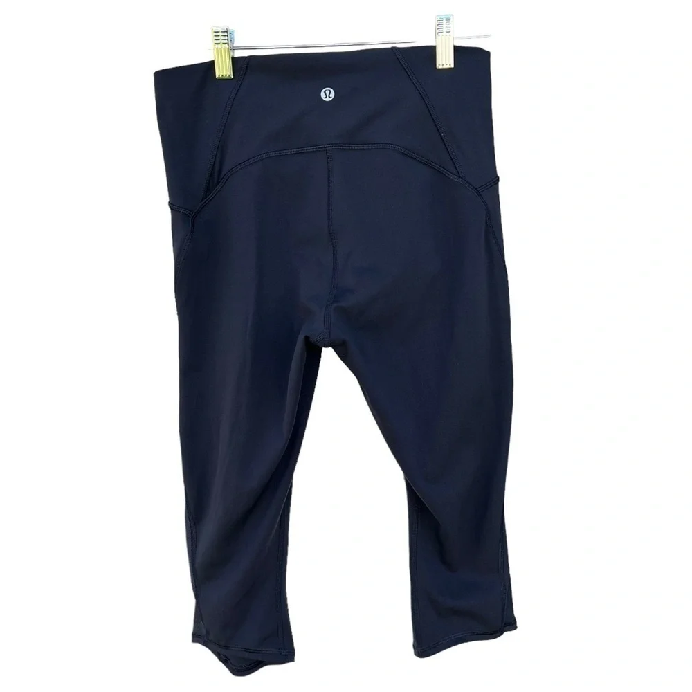 Lululemon Train Times Crop Leggingg 17” W6ADDS Black Mesh Women’s Size 8 GUC